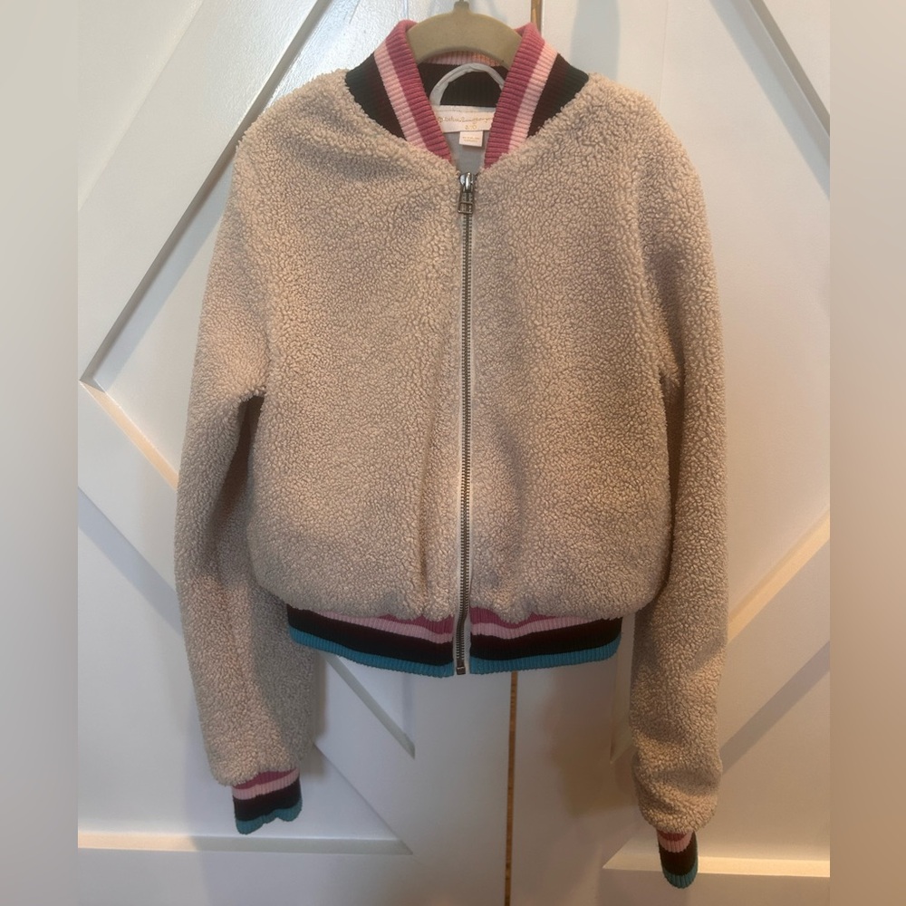 Spiritual Gangster fuzzy cropped bomber jacket